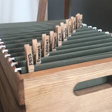 I Used A Wooden Crate From Target And Standard Size Folders To Create A Farmhouse Filin Farmhouse Office Decor Corporate Office Decor Office Decor Professional