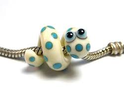 Lampwork Schlange Pastell Beads Tonschmuck Fimo Kunsthandwerk Tonperlen