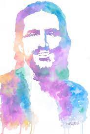Cool Toned Watercolor Painting Of Jesus Christ The Savior Jesus Painting Jesus Christ Painting Jesus Art