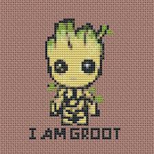 Baby Groot Pattern Pdf Guardians The Galaxy Art Counted Cross Cross Stitching Marvel Cross Stitch Cross Stitch Patterns
