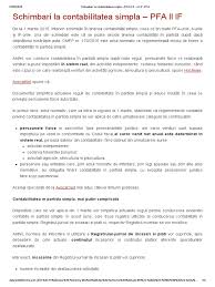 68 (8) contribuabilii pentru care. Schimbari La Contabilitatea Simpla Pfa Ii If Ii If Pfa