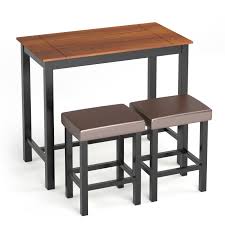 There should be enough room between the arms and the countertop to guarantee comfort. Costway 3 Pcs Kitchen Pub Table Set Counter Height Sitting Breakfast Bar Table W Stools