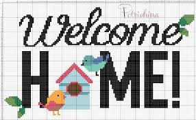 A color printer works best for this, so you can easily select colors. Welcome Home Home Sweet Home Schema Punto Croce Cross Stitch Kreuzstich Punto De Cruz Cross Stitch House Cross Stitch Bird Cross Stitch Numbers