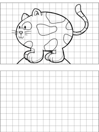 Cat Drawing Coloring Page Graph Paper Art Cat Drawing Drawings