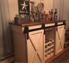 Sliding Barn Door Buffet Cabinet W Wine Storage Etsy Buffet Cabinet Old Barn Doors Barn Door