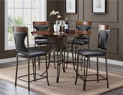 Westwind 5 Piece Counter Height Table 4 Chairs Round Wood Top Counter Table With Metal Base And Lazy Susan Insert In Top Pub Table Sets Pub Set Pub Table