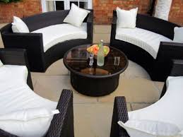 New Luxury Circular All Weather Round Sofa Table Rattan Garden Furniture Set L Furniture Sofa Set Rattan Garden Furniture Sets Rattan Garden Furniture