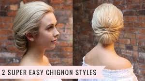 A tutorial on how to create a chignon hairstyle on long hair. 2 Super Easy Chignon Styles By Sweethearts Hair Youtube