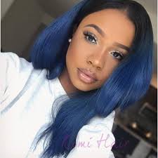 Black roots 'take it' the new album. Blue Ombre Color Synthetic Hair Black Roots Wig Short Bob Wigs For Women 16inch Wig Wish