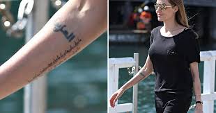 Angelina jolie's tattoos are known throughout the world as beautiful spiritual tattoos with ancient roots, but what exactly are they and what do they mean? Angelina Jolie Tattoo Actress Shows Off New Addition To Her Collection Mirror Online