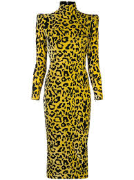 Alex Perry Miles Leopard Print Dress Yellow Leopard Print Dress Print Dress Dresses