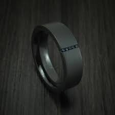 Black Zirconium And Sapphire Ring Custom Made Revolution Jewelry Designs Mens Wedding Rings Black Zirconium Ring Black Rings
