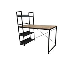 Gaming desk & gaming chair combo set: Jr Home Collection Leo Desk Bookshelf Combo 47 In Light Brown Black If Dk226 Rona