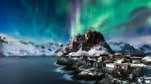 Immagine Isole Lofoten Norvegia Aurora Boreale Natura 1920x1080 The brightness and location of the aurora is typically shown as a green oval centered on earth's magnetic pole.