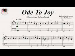 Ode To Joy Ode An Die Freude Symphony No 9 Ludwig Van Beethoven Piano Youtube Ode To Joy Piano Youtube Beethoven