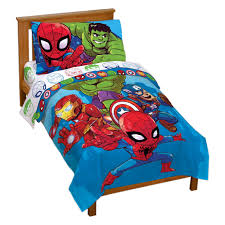 Marvel Super Hero Adventures Avengers Heroes Amigos 4 Piece Toddler Bed Set Super Soft Microfiber Bed Set In 2020 Avengers Bedding Marvel Bedding Superhero Bedding
