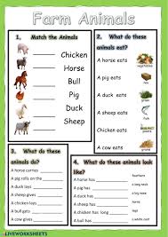 Farm Animals English As A Second Language Esl Online Exercise By Mekav Farm Animals Farm Animals Activities English As A Second Language