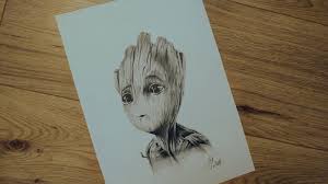 In this video, you will learn how to draw baby groot from guardians of the galaxy and color it with colored pencils, step by. The Almighty Pencil Drawings Pencil Sketch Of Baby Groot