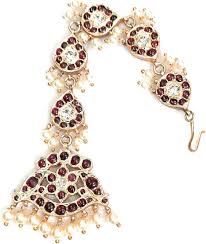 Buy Silverwala 925-92.5 Sterling Silver Temple Jewellery Mang Tikka/Matha patti  Ruby And Cubic Zirconia Stone For Women and Girls. at Amazon.in