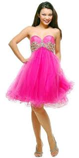 Hot Pink Sweet 16 Dress Short Strapless Sweetheart Jewel Tulle Skirt 79 99 Sweet 16 Dresses Pretty Prom Dresses Empire Waist Prom Dresses