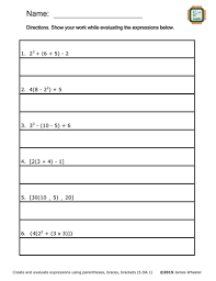 Trying to find supplemental worksheet as we transition to the common core has been a challenge. Evaluate Algebraic Expressions Worksheet 5 Oa 1 Teaching Resources