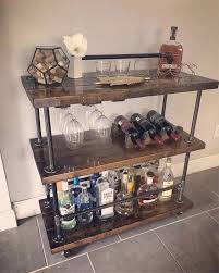 Bar Cart Industrial Bar Cart Home Bar Rustic Home Decor Industrial Furniture Steampunk Furniture Bar Cabinet Man Cave Rustikale Bars Wohnzimmer Bar Diy Bar