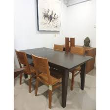 The coordinated sleek dining chairs are robust and durable, perfect for bustling family life. Old Teak Dining Table Shopee Malaysia