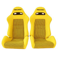 Black And Yellow Mustang Seat Covers 2 Jdm Recaro Sr4 Tomcat Yellow Reclinable Bucket Racing Seats Mustang Bmw Cars Recaro