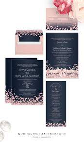 Navy Blue And Pink Modern Wedding Invitations With Bokeh Inspired Sparkle Effect City Wedding Invitations Modern Wedding Invitations Black Wedding Invitations