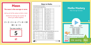 year 6 what is the mean in maths resource pack