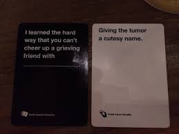 The folks at cards against humanity like to get political in their messages on the cards they produce, and in some of their occasional promotions. 20 Hilarious Yet Twisted Cards Against Humanity Answers Funny Gallery