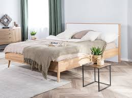 wooden eu super king size bed white and light wood serris beliani de haus deko bett ideen bett lichter