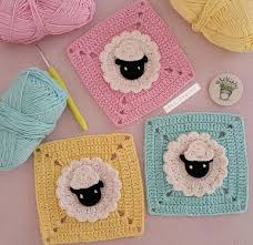 Granny Mouton Tout Doux Crochet Sheep Baby Blanket Crochet Crochet Granny Square Blanket