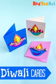 Amazing diwali greeting card making ideas for kids. Easy Diya Card Design For Kids With Template Red Ted Art Make Crafting With Kids Easy Fun