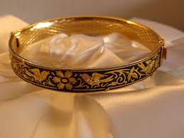 Black And Gold Jewelry From Spain Vtg 24k Gold Damascene Toledo Spain Bangle Bracelet Damasquinado Midas Jewelry Toledo