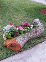 Tree Stump Flower Pot Flower Pots Log Planter Diy Garden Decor