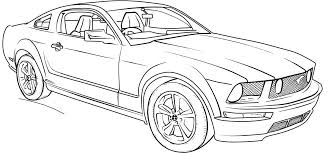 Ford Mustang Gt Lineart Coloring Page Camaro Car Cars Coloring Pages Ford Mustang Gt
