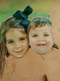 Children Portrait Custom Portrait From Photo Handmade Gift for Mothers Day  Gift HAND PAINTED Portrait Painting Pastel Dog Portrait