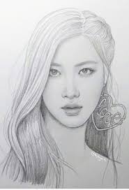 Blackpink Fan Art Rose Pink Drawing Kpop Drawings Rose Drawing