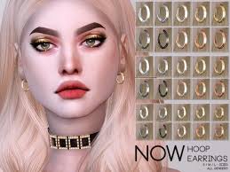 The Sims Resource Now Hoop Earrings By Pralinesims Sims 4 Downloads Sims 4 Sims Brincos Pequenos