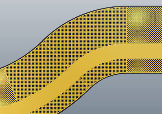 Optimized FPC ground opening patterns