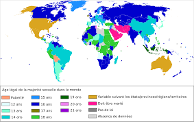 The legal age of consent for sexual activity varies by jurisdiction across asia, ranging from age 9 (yemen) to age 21 (hong kong). File Age Of Consent Global Fr Svg Wikimedia Commons