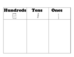 place value charts work mats hundreds tens ones tens and ones 12 mats