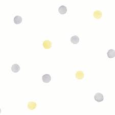 91002 Watercolour Dots Yellow Grey Polka Dot Wallpaper Holden Decor In 2020 Polka Dots Wallpaper Dots Wallpaper Grey Themed Wallpaper
