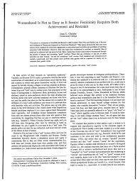 Pdf Womanhood Is Not As Easy As It Seems Femininity Requires Both Achievement And Restraint