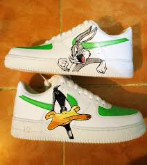 Custom Nike Air Force One Daffy Duck Bugs Bunny Custom Sneakers Custom Shoes Custom Nike Custom Kicks Ha Nike Air Shoes Custom Shoes Nike Shoes Air Force