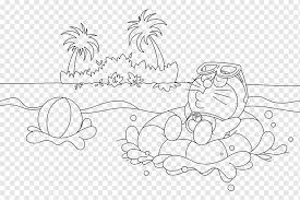 Melalui mewarnai, kreativitas dan imajinasi anak akan semakin berkembang. Coloring Book Line Art Video Game Video Game Doraemon The Movie Nobita S Treasure Island Png Pngwing
