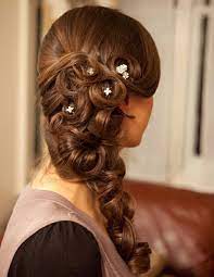 Halboffene Hochsteckfrisuren Seitlich Google Suche Frisur Hochzeit Frisur Braut Brautfrisur