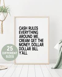 Wu Tang Clan Poster Rap Lyrics Wall Art Rapper Quote Hip Etsy In 2020 Hip Hop Lyrics Hip Hop Artwork Rapper Quotes