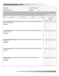 Job interview evaluation forms are the kind of forms that are commonly utilized by just about every company that needs to hire someone. 15 Interview Evaluation Form Templates For Manager Candidate Etc